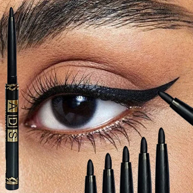 1/2/5/12pcs Waterproof & Sweat-Proof Black Eyeliner Pencil Eye Liner Gel Pen Long-Lasting Anti-smudging for Bold Eye Makeup - Image 2