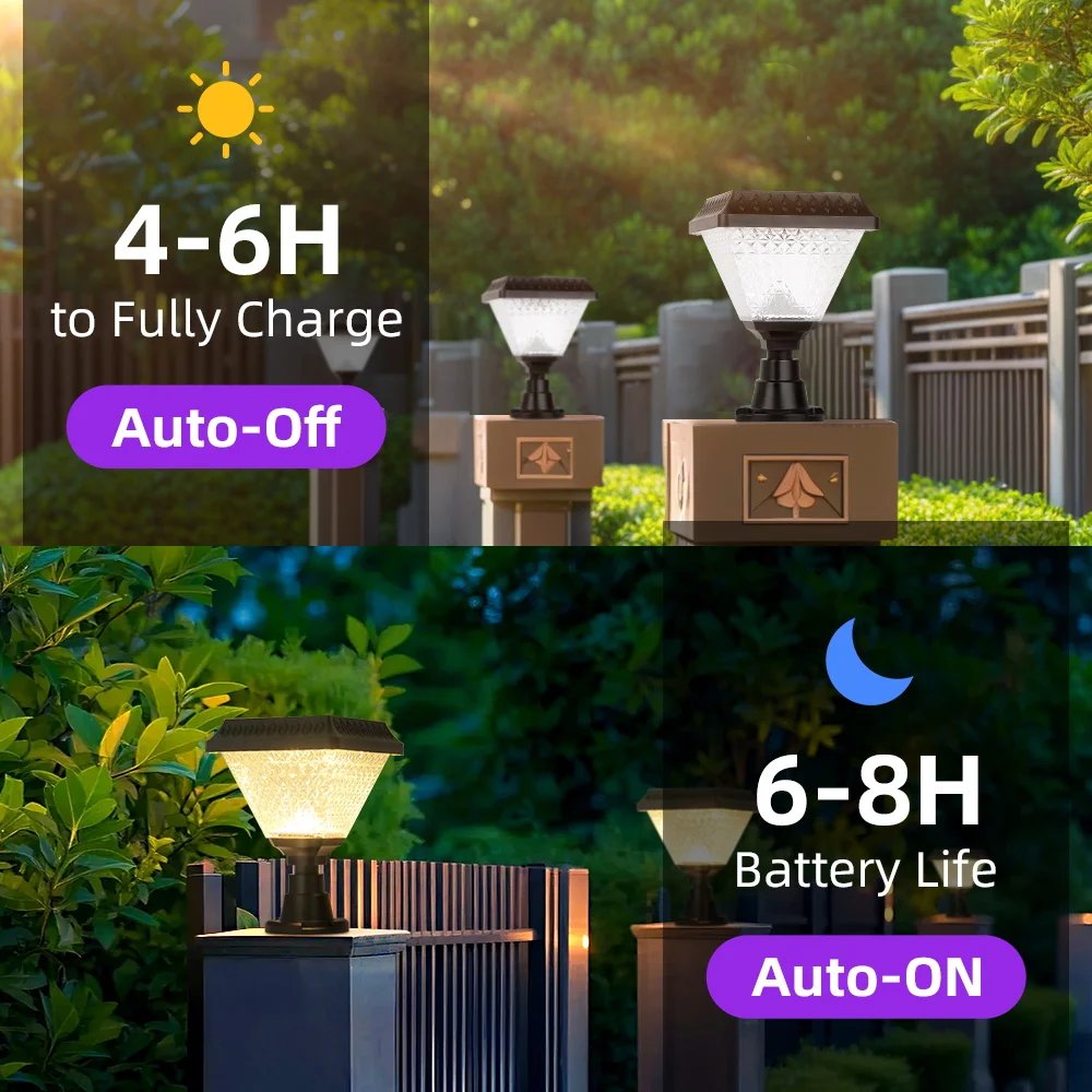 Outdoor Garden Decor Solar Pillar Lamp Remote Control Sunlight Wall Lamp for Street Gate Pathway Lighting Landscape Solar Lights - Image 3