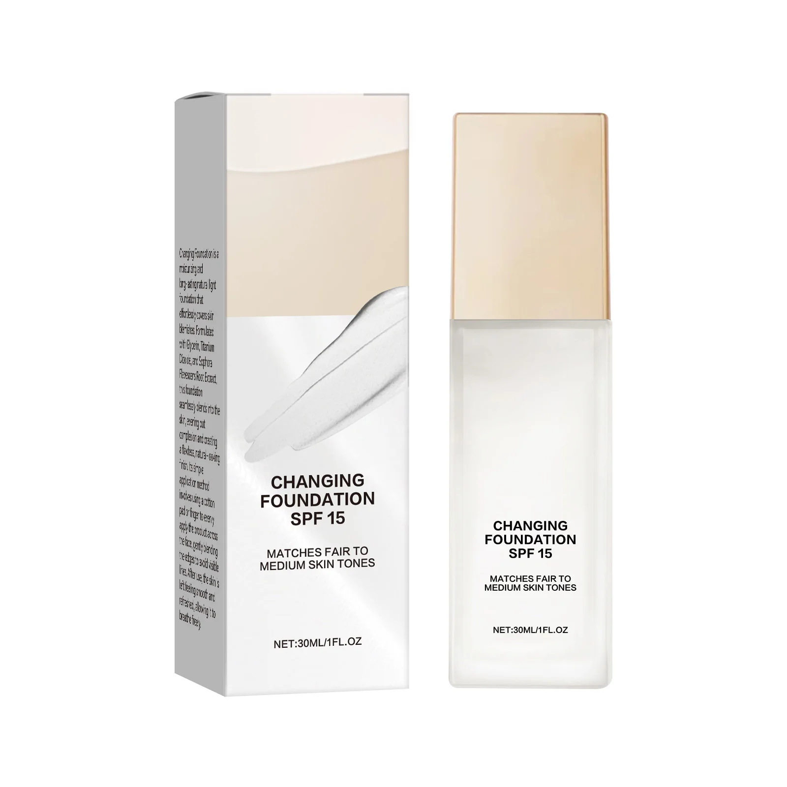 Hydrating Color-Adjusting Foundation SPF 15 30ml - Natural Coverage for Fair to Medium Skin, Lightweight with Hyaluronic Acid. - Image 8