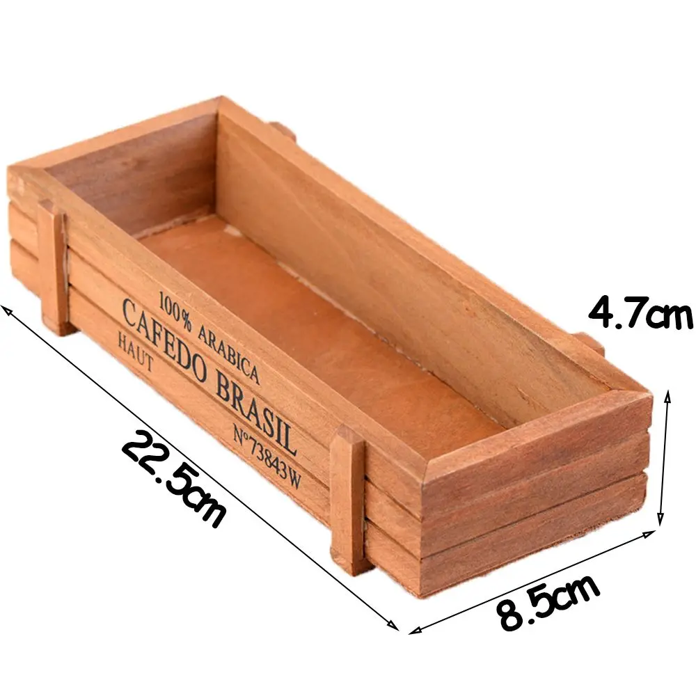 1 PC Tools Garden Decor Trough Decorative Pots Succulent Boxes Rectangle Vase Vintage Crates Wood Flower Pot - Image 2