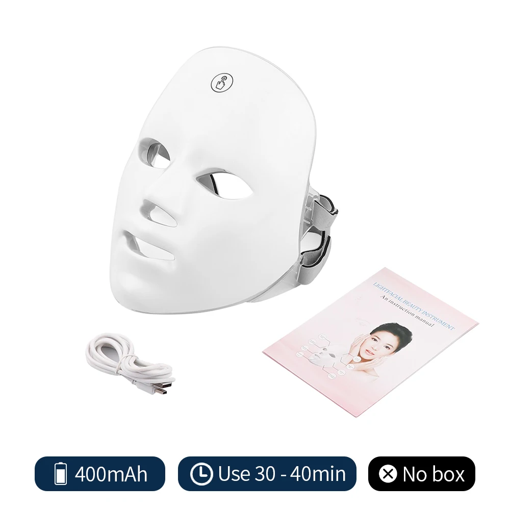 Rechargeable Facial LED Mask 7 Colors LED Photon Beauty Mask Skin Rejuvenation Home Face Lifting Whitening Skin Care Beauty Mask - Image 8