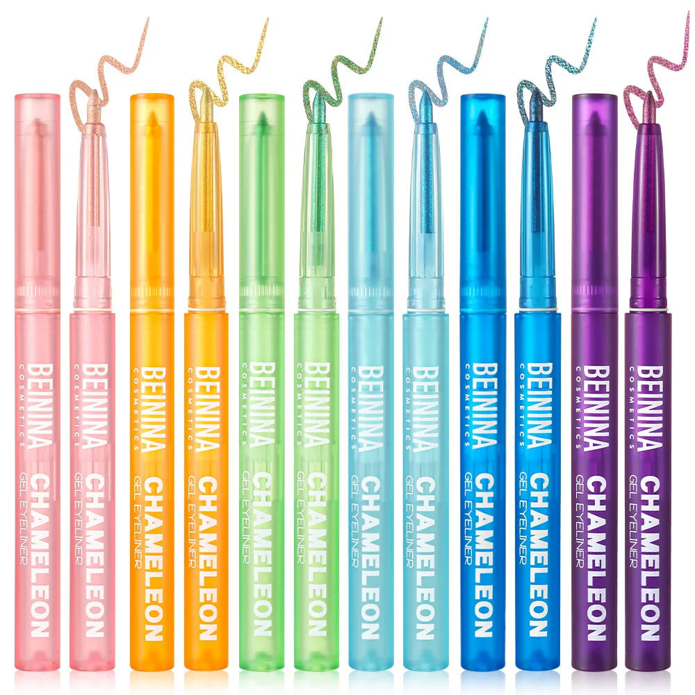 Shiny Chameleon Metallic Blue Eyeliner Gel Pen Eyeshadow Multicolor Eye Liner Pearlescent Polarized Glitter Eyes Pigment Makeup - Image 6