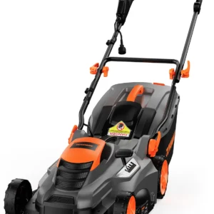 DOVAMAN 13Amp Corded Lawn Mower, 16" Steel Blade, 98% Grass Collection, Single-Lever Height Adjust, 2-in-1 Mulching & Bagging