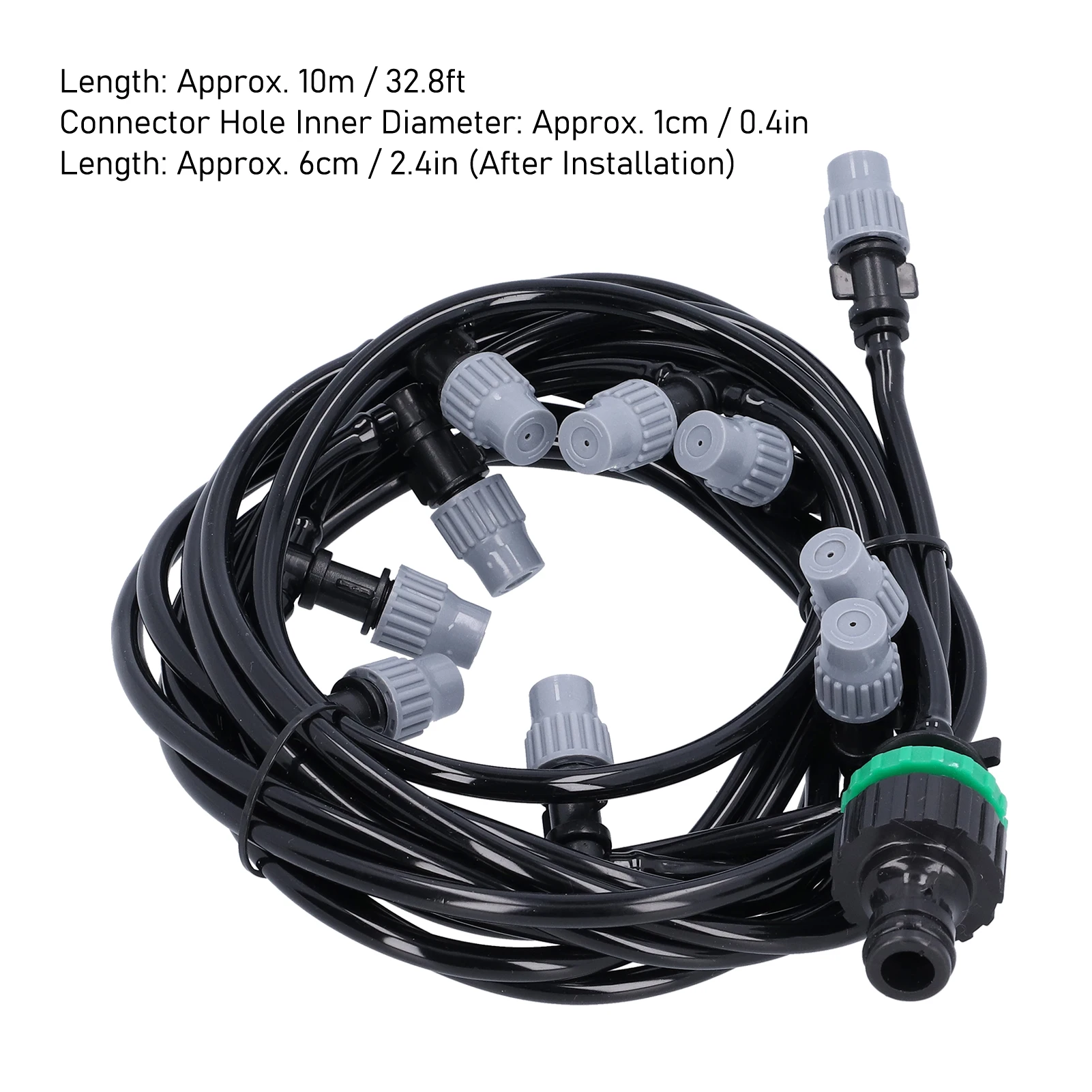 10m 32.8ft 4/7 Irrigation Hose with 10 Misting Sprayer Nozzles Garden Greenhouse Terrace Watering System Irrigation Pipe - Image 4