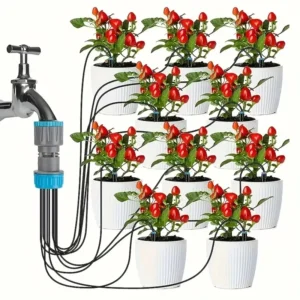 Garden Automatic Watering Device, Gardening lrrigation System, Drip Seepage Device With 10 Dripper Head Kit For Greenhouse