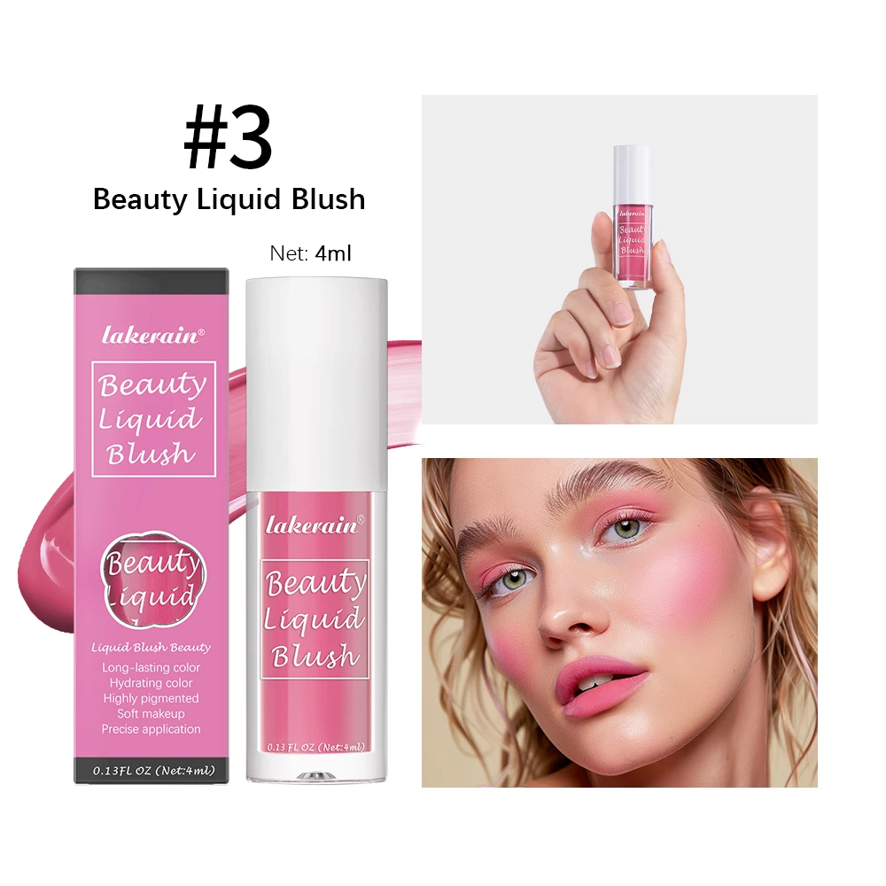 Beauty Liquid Blush Lipstick Blush Eyes Cheek Blusher Waterproof Mositure Face Contour Shadow Liquid Lip Gloss Plump Makeup - Image 14