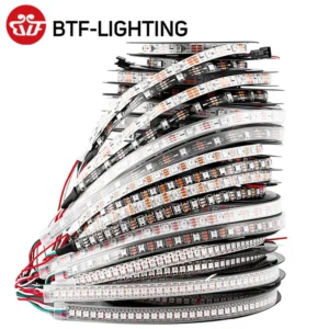 WS2812B Led Lights DC5V WS2812 RGB Led Strip Light Individually Addressable Smart Pixels Magic Light Black White PCB IP30 65 67