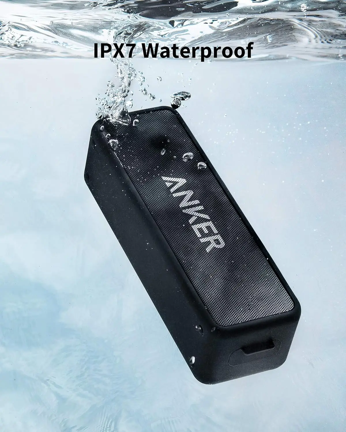 Anker Soundcore 2 Portable Bluetooth Speaker with Stereo Sound, Bluetooth 5, IPX7 Waterproof, 24-Hour Playtime (Refurbished) - Image 2