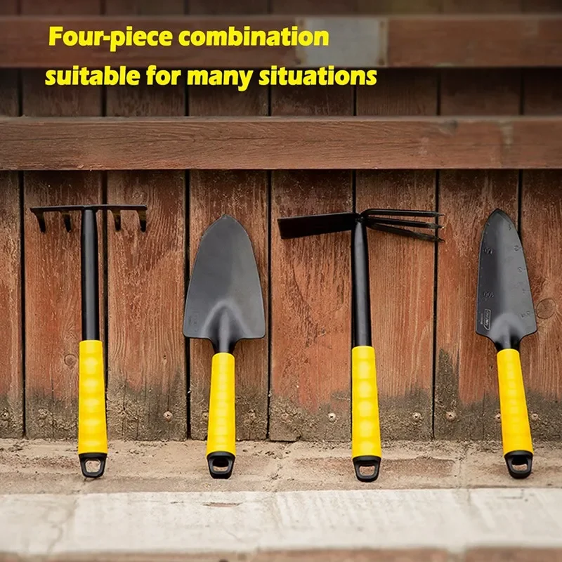 Deli Gardening Tool Sets Shovel Hoe Harrow 1/3/4 Pcs with PP Coated Handle,Garden Lawn Farmland Transplant Gardening Bonsai Tool - Image 2