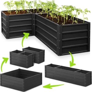 8×2×2ft Galvanized Raised Garden Bed Kit - Galvanized Planter Outdoor Raised Garden Boxes - Large Metal Raised Garden Beds for V