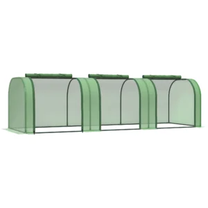 10' X 3' X 2.5' Tunnel Greenhouse Green Grow House W/ Roll up Doors, Green