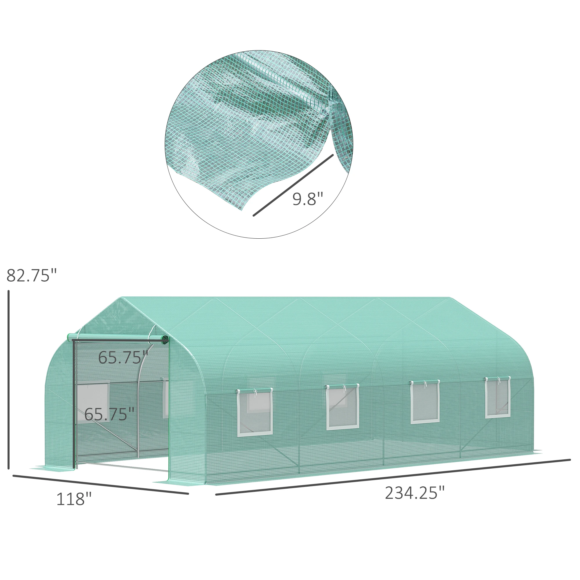 20' X 10' X 7' Greenhouse Large Walk-In Hot Green House Plant Gardening Green - Image 2