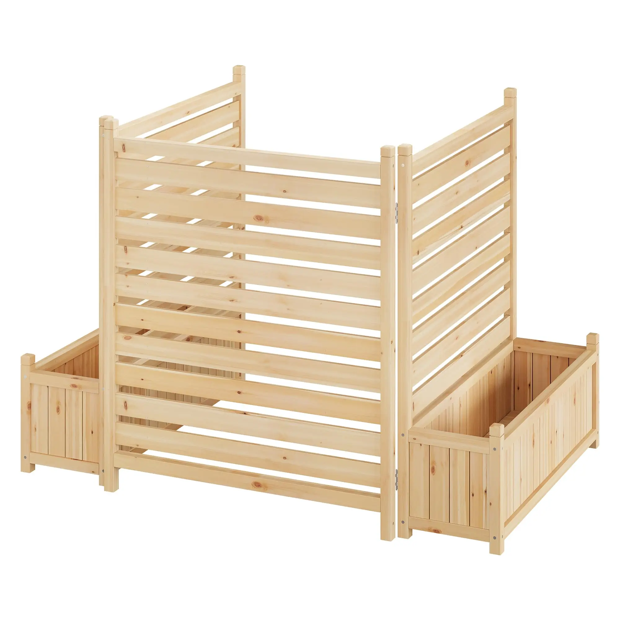 Planter with Trellis, Wooden Raised Bed, Outdoor Planter Box Privacy Fence Panels for Patio Balcony Trash Can to Grow Vegetables - Image 4