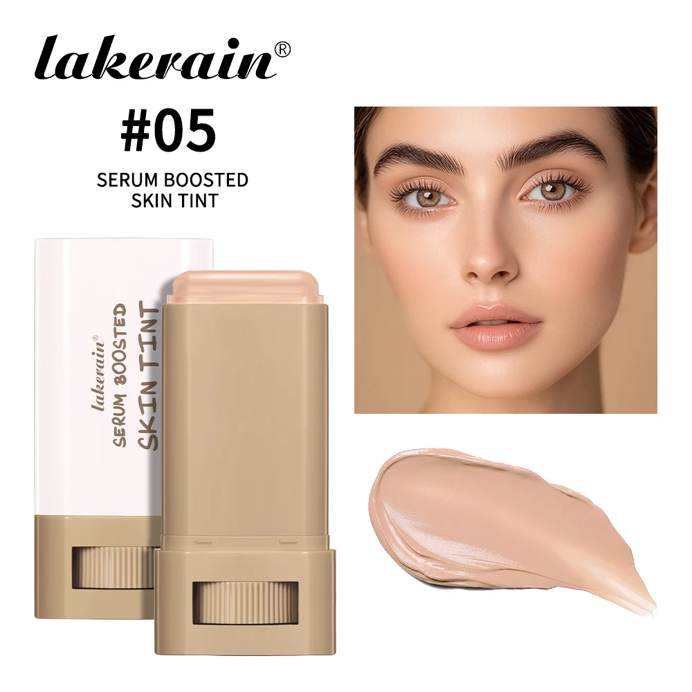 Skin Tint Foundation Stick Eraser Concealer Foundation Stick Serum Boosted Smooth Plumper Hight Coverage Travel Bronze Foundatio - Image 9