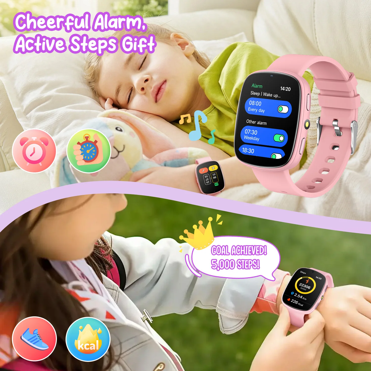 2026 Kids Games Smartwatch 1.83''HD Screen Camera 22 Interesting Games Sleep Monitor Alarm Clock Calculator Children Watch Gifts - Image 3