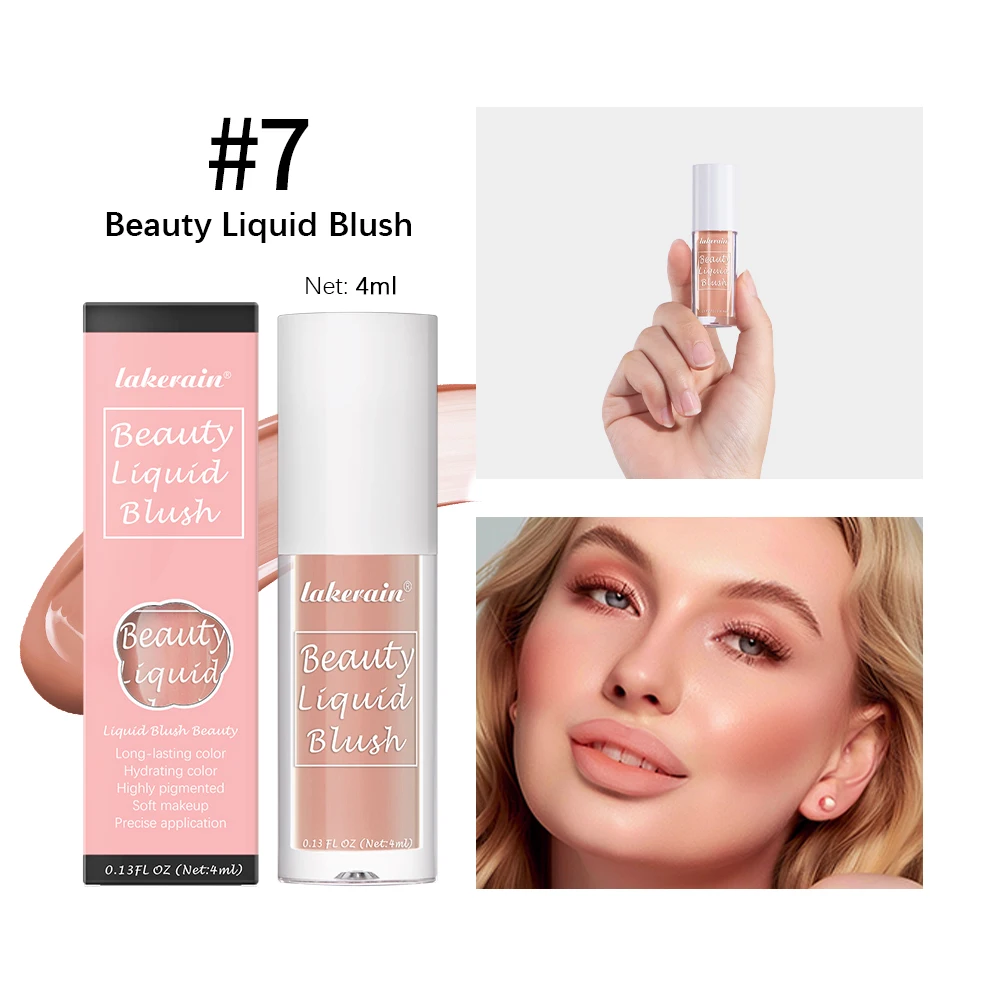 Beauty Liquid Blush Lipstick Blush Eyes Cheek Blusher Waterproof Mositure Face Contour Shadow Liquid Lip Gloss Plump Makeup - Image 9