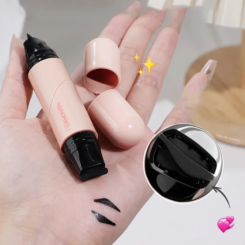Rotate Eyeliner Stamp Integrated Black Brown Dual-Tip DIY Eyeliner Wing Stencil Waterproof Smudge-Proof Longwear Liquid Pen - Image 7
