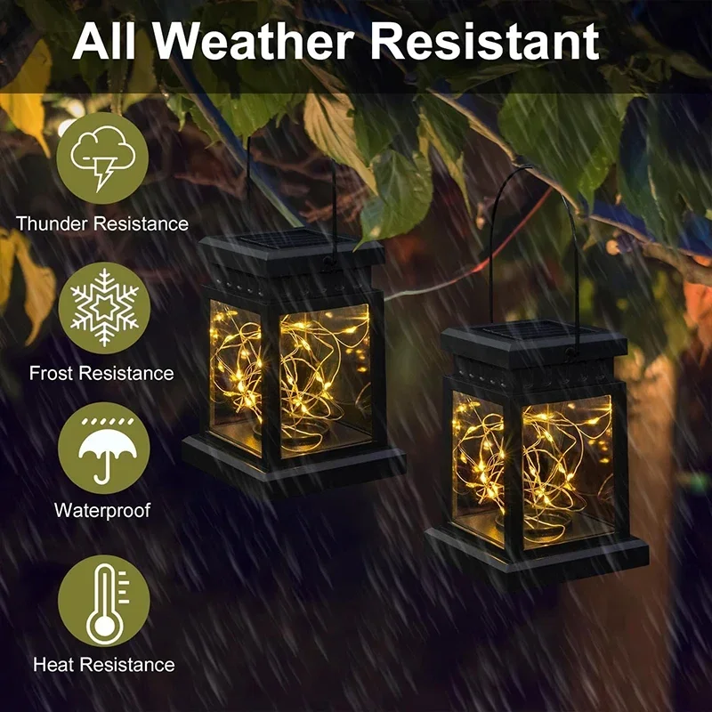 1~3Pack Solar Lights Outdoor Hanging Lanterns Waterproof LED String Lamp For Garden Table Party Decorative Patio Yard Lawn - Image 5