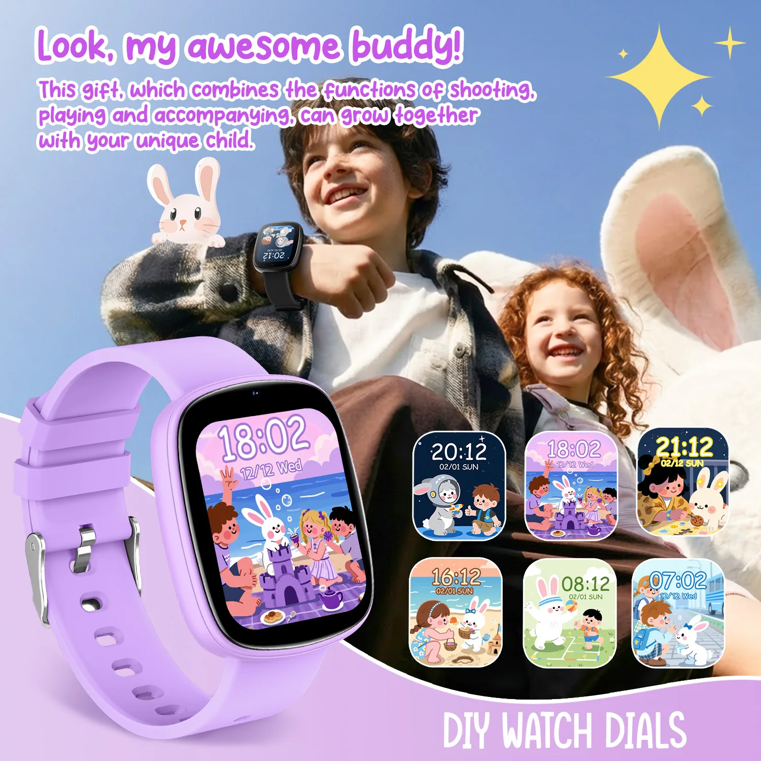 2026 Kids Games Smartwatch 1.83''HD Screen Camera 22 Interesting Games Sleep Monitor Alarm Clock Calculator Children Watch Gifts - Image 4