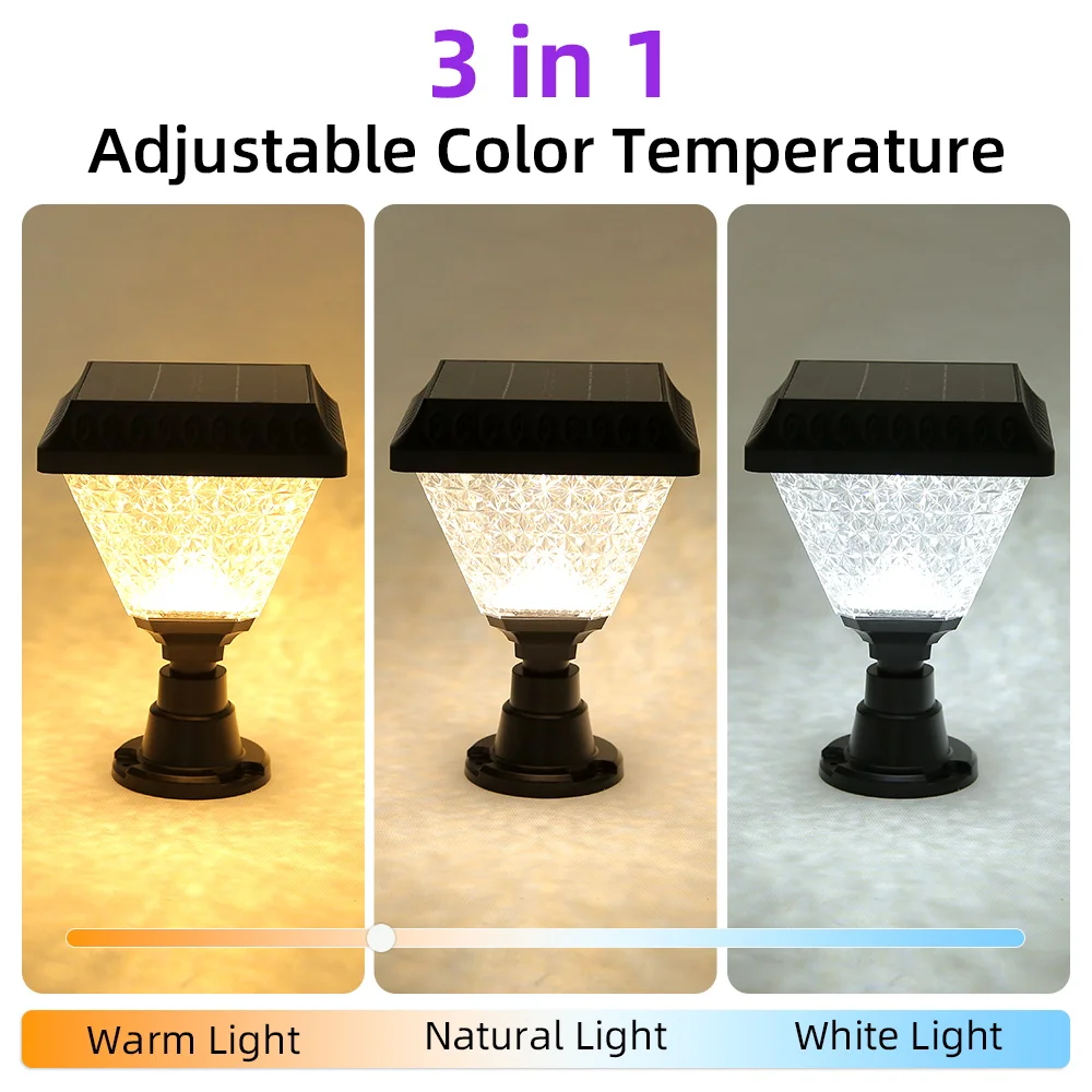 Outdoor Garden Decor Solar Pillar Lamp Remote Control Sunlight Wall Lamp for Street Gate Pathway Lighting Landscape Solar Lights - Image 5