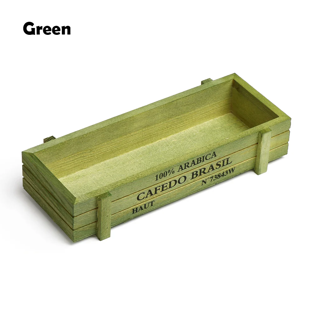 1 PC Tools Garden Decor Trough Decorative Pots Succulent Boxes Rectangle Vase Vintage Crates Wood Flower Pot - Image 12