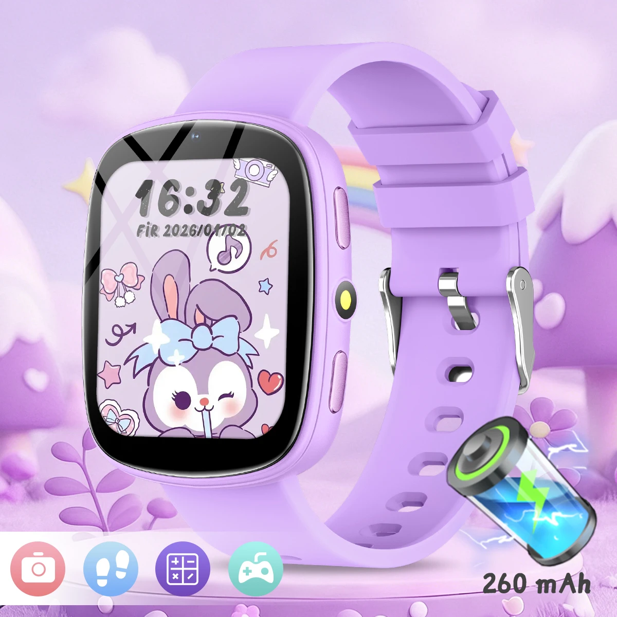 2026 Kids Games Smartwatch 1.83''HD Screen Camera 22 Interesting Games Sleep Monitor Alarm Clock Calculator Children Watch Gifts - Image 8