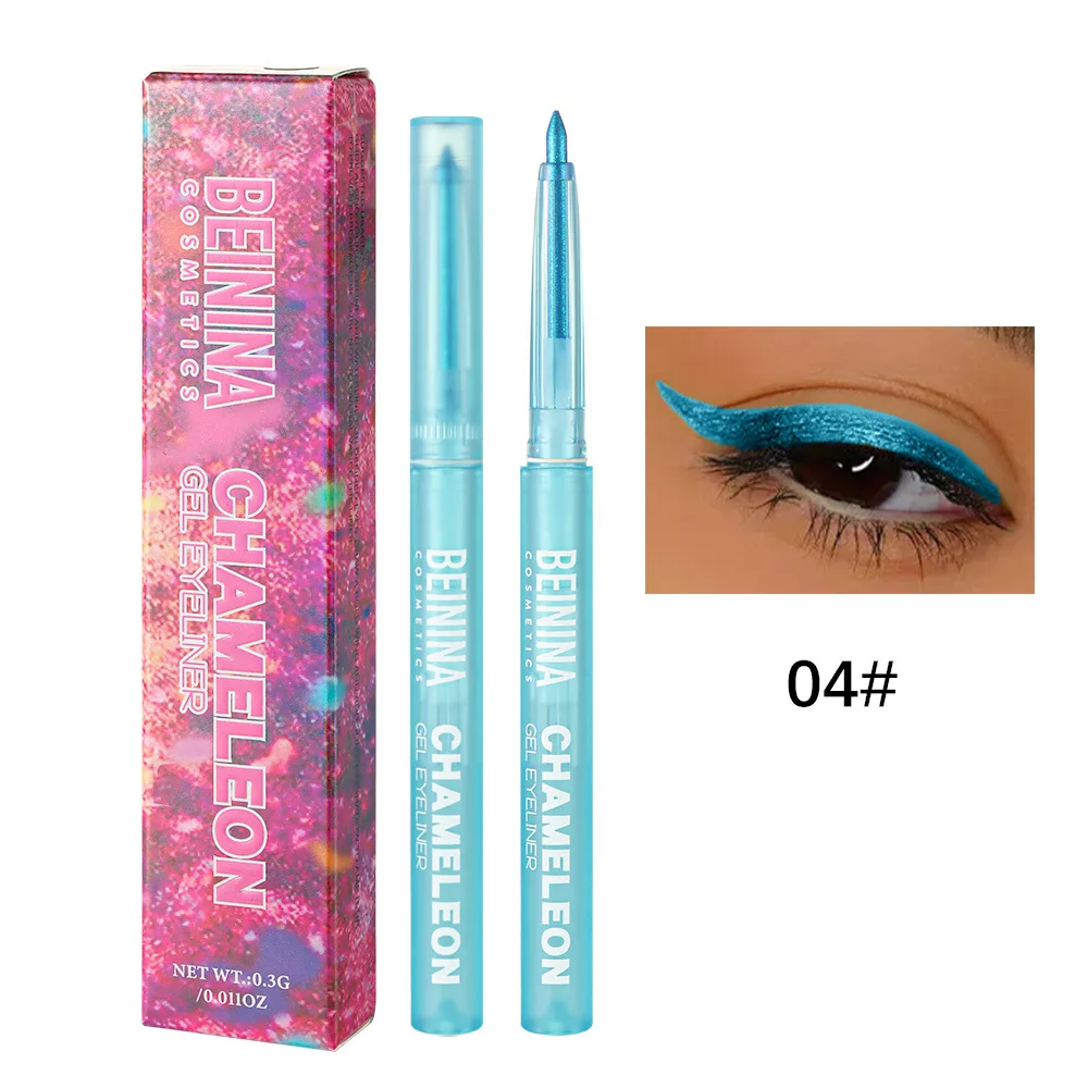 Shiny Chameleon Metallic Blue Eyeliner Gel Pen Eyeshadow Multicolor Eye Liner Pearlescent Polarized Glitter Eyes Pigment Makeup - Image 11