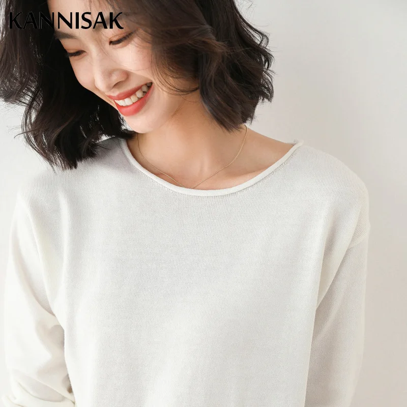 2025 Spring Autumn Womens Sweater Solid Knitwear Korean Loose Female Basic Casual Jumpers Stretch Pullover Sky Blue Pink Sweater - Image 6