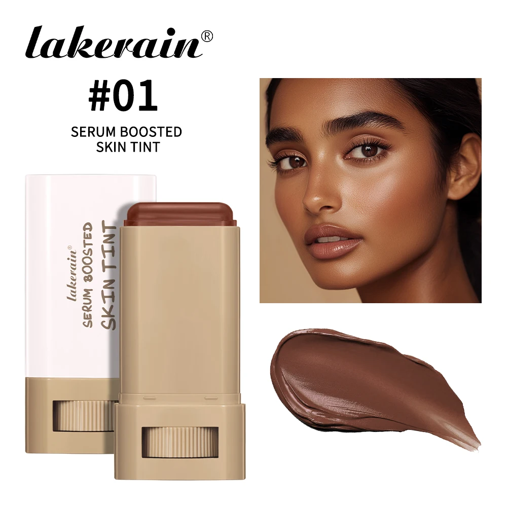 Skin Tint Foundation Stick Eraser Concealer Foundation Stick Serum Boosted Smooth Plumper Hight Coverage Travel Bronze Foundatio - Image 13