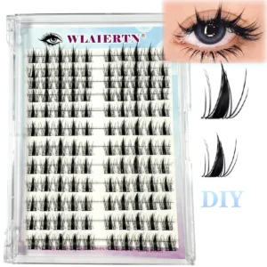 10-14-Individual Lashes 12Row DIYClusters Natural Long Manga False Eyelashes Extension Makeup Tool Individual Eyelash maquillaje