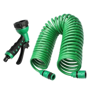 EVA Coil Garden Hose Spring Recoil Garden Water Hose with 3/4" Connector with 8 Function Sprayer for Pet Bathing Car Washing