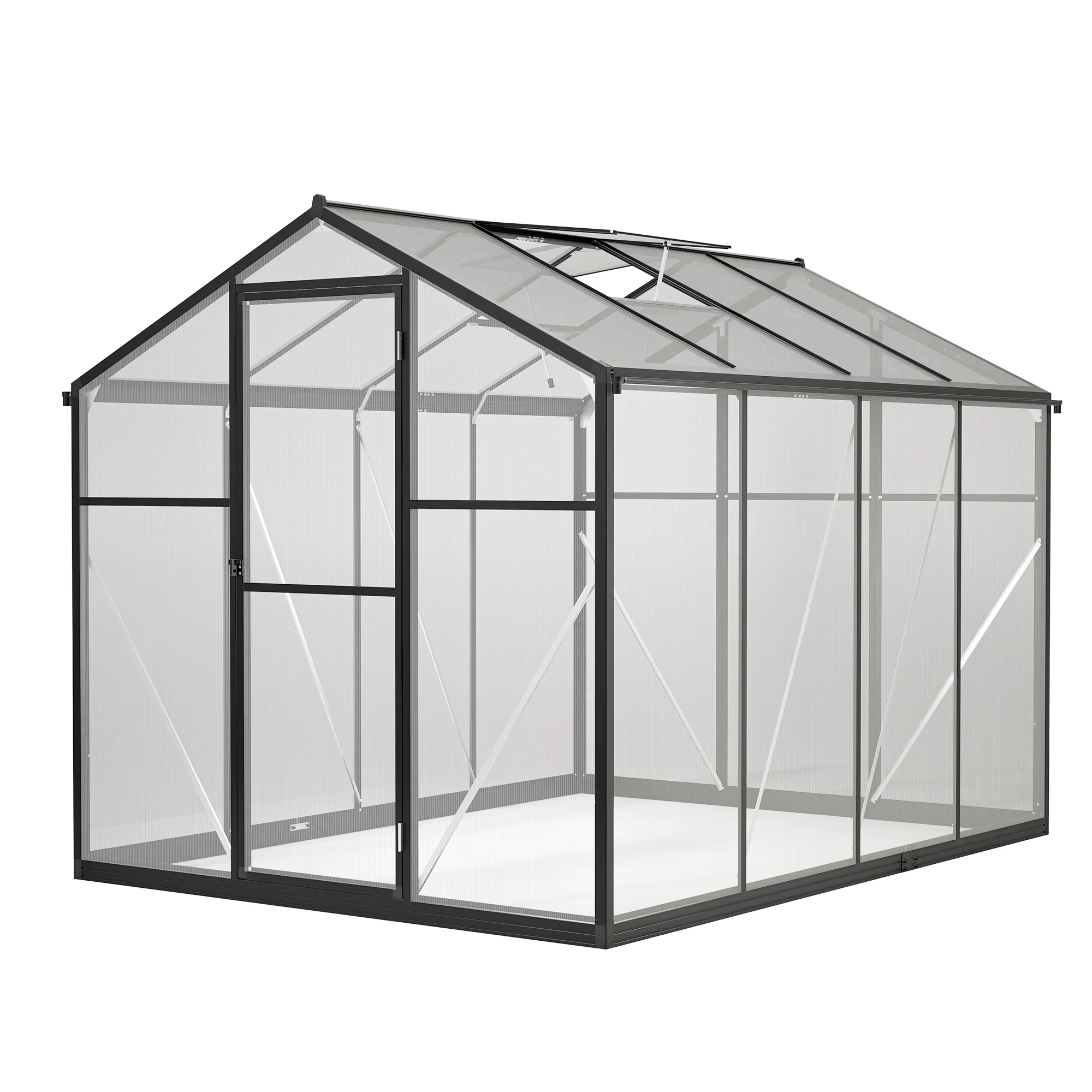 LZBEITEM 6x8 ft Polycarbonate Greenhouse for Outdoor Upgraded Heavy Duty Aluminum Frame Walk-in Green House Garden