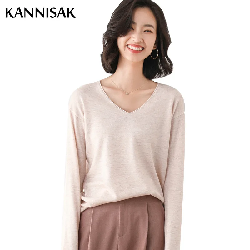 2025 Spring Autumn Womens Sweater Solid Knitwear Korean Loose Female Basic Casual Jumpers Stretch Pullover Sky Blue Pink Sweater - Image 5