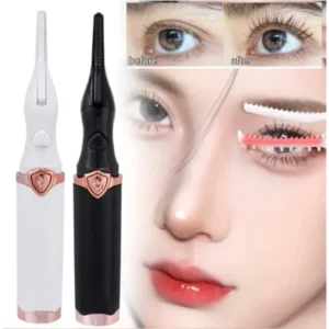 2026 New Electric Eyelash Curler 2-in-1 Dual Head USB Heated Lash Curling Iron Eyebrow Trimmer Beauty Tool for Home Travel