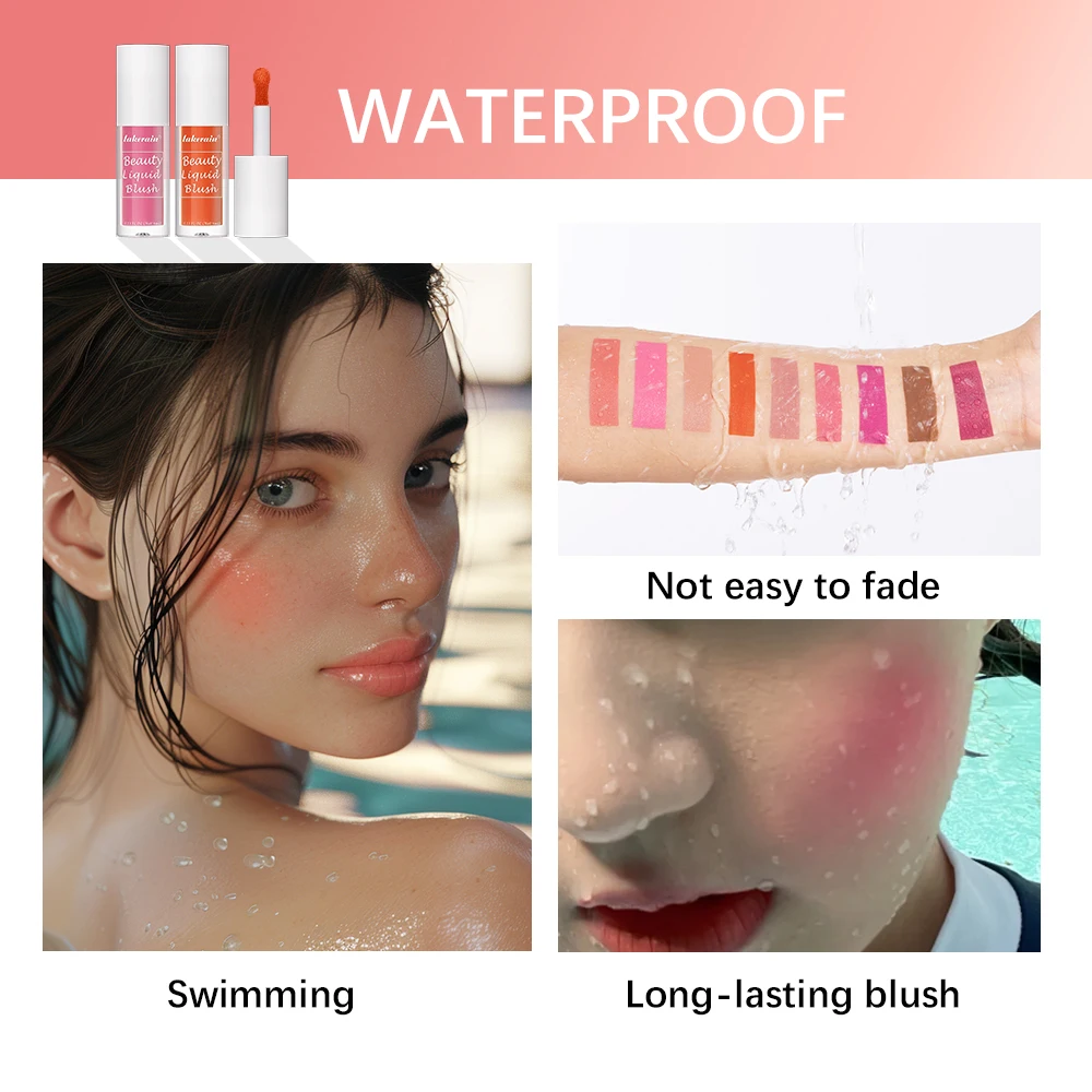 Beauty Liquid Blush Lipstick Blush Eyes Cheek Blusher Waterproof Mositure Face Contour Shadow Liquid Lip Gloss Plump Makeup - Image 4