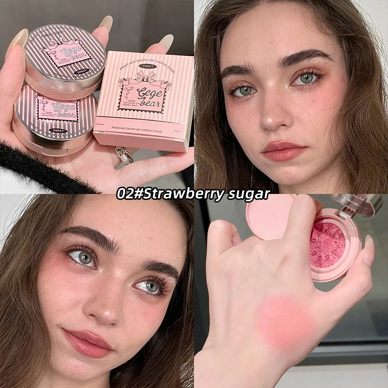 Gege Bear 3 Colors Matte Cream-Textured Cushion Blush with Puff, Powder-free, Smooth Application, Create Flawless Daily Makeup - Image 8