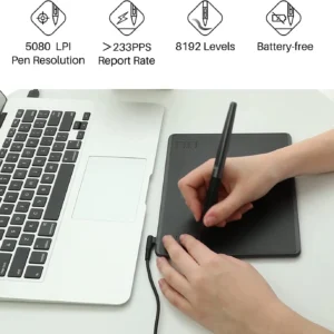 HUION HS64 6x4 Inches Graphic Drawing Tablets Phone Tablet Painting Tools with Battery-Free Stylus for Android Windows and macOS