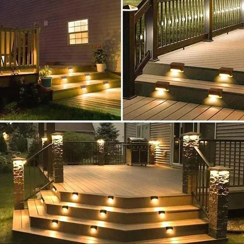 4/8/12Pcs Solar Deck Lights Outdoor Waterproof LED Fence Lights Step Garden Decorate Lamp for Patio Stairs Railing Pathway - Image 3