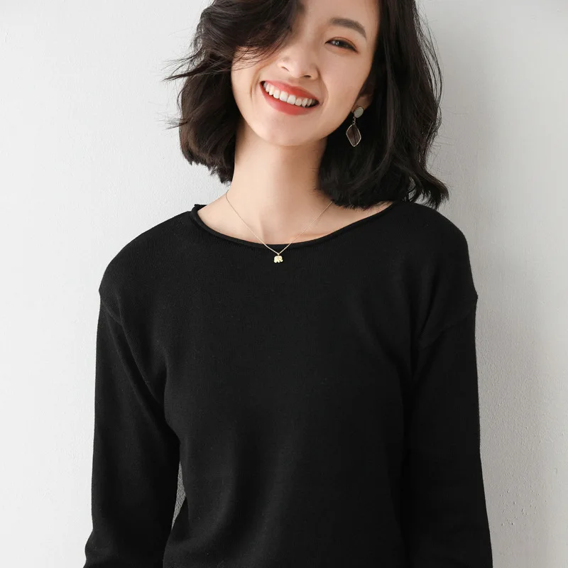 2025 Spring Autumn Womens Sweater Solid Knitwear Korean Loose Female Basic Casual Jumpers Stretch Pullover Sky Blue Pink Sweater - Image 16