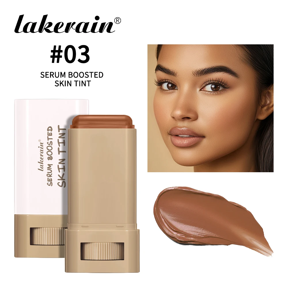 Skin Tint Foundation Stick Eraser Concealer Foundation Stick Serum Boosted Smooth Plumper Hight Coverage Travel Bronze Foundatio - Image 7