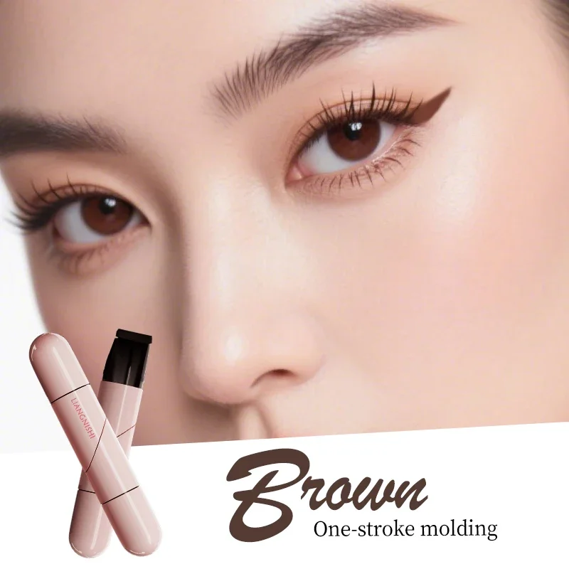 Rotate Eyeliner Stamp Integrated Black Brown Dual-Tip DIY Eyeliner Wing Stencil Waterproof Smudge-Proof Longwear Liquid Pen - Image 9
