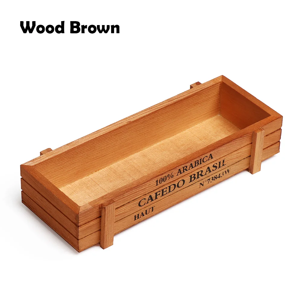 1 PC Tools Garden Decor Trough Decorative Pots Succulent Boxes Rectangle Vase Vintage Crates Wood Flower Pot - Image 10