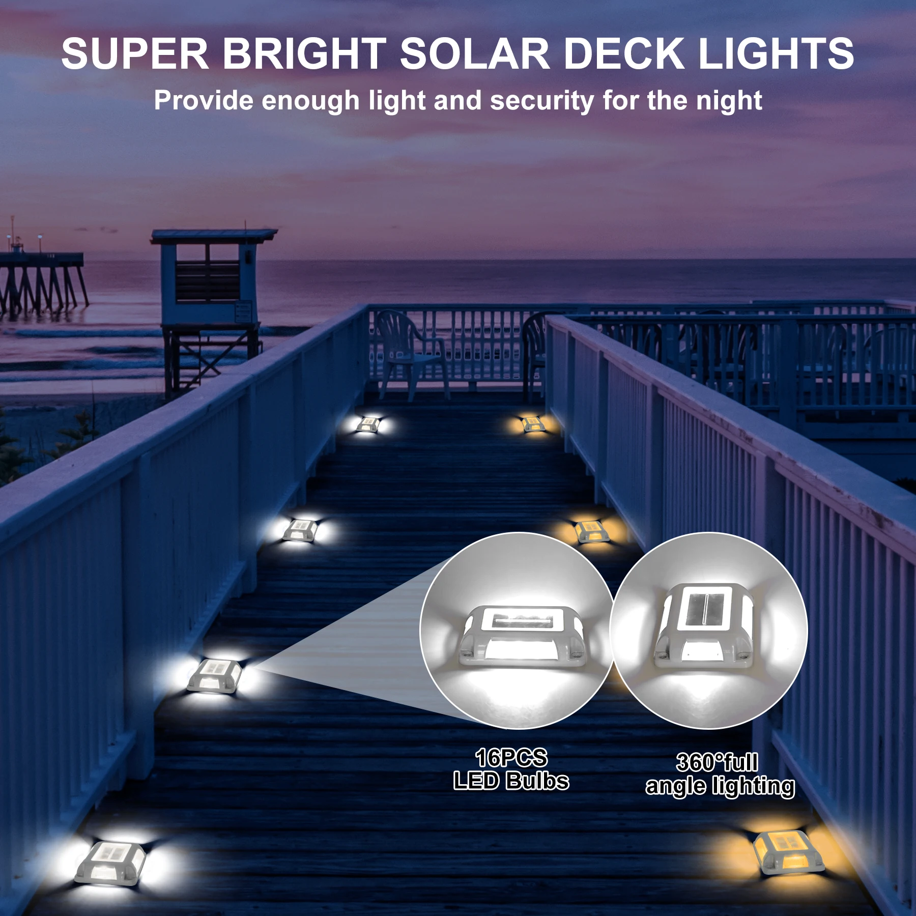 1pc 16leds Super Bright Rectangle Solar Ground Light Solar Light IP65 Waterproof Driveway Markers Step Lights Solar Deck Light - Image 6