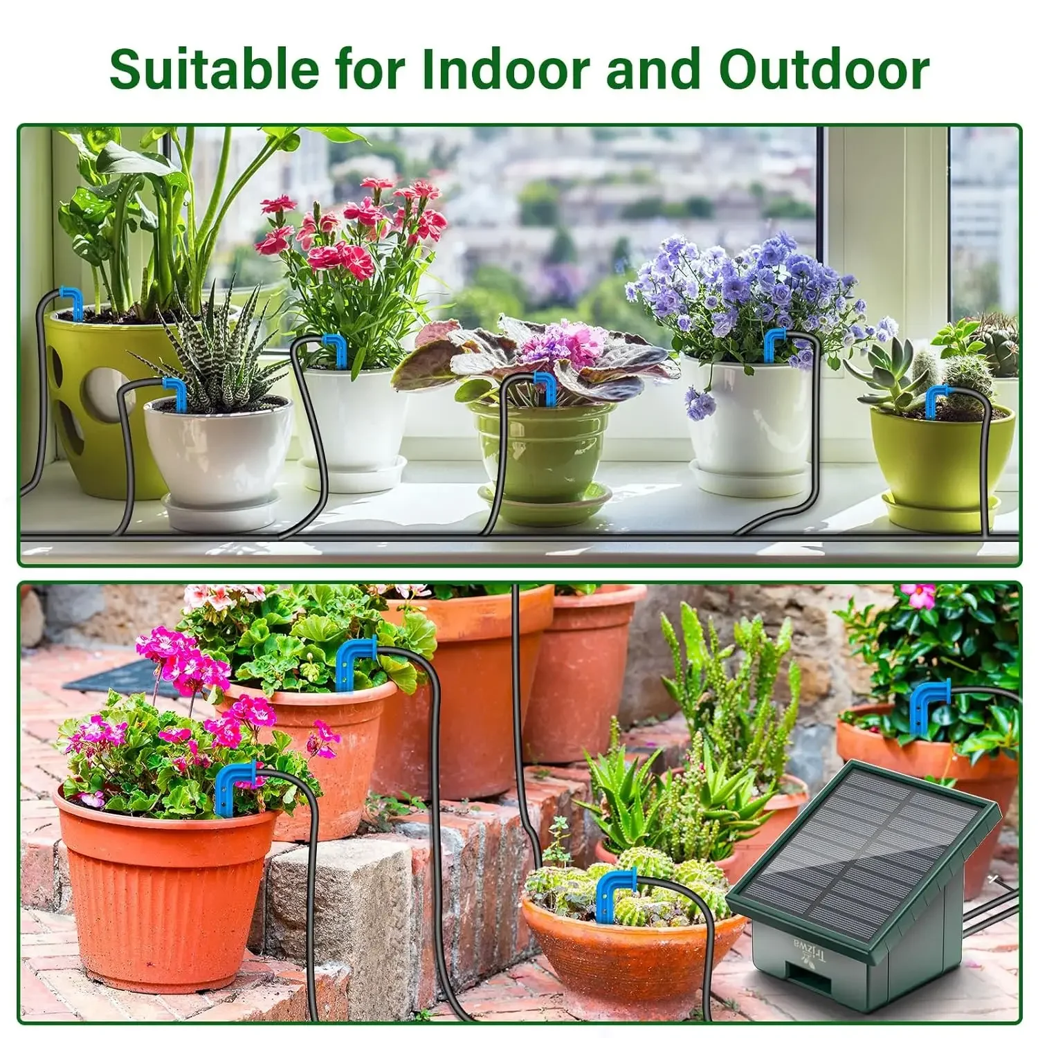 DIY solar drip irrigation kit, garden drip irrigation system, suitable for outdoor balcony garden automatic watering system - Image 5