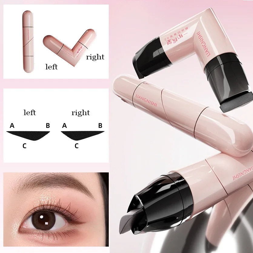 Rotate Eyeliner Stamp Integrated Black Brown Dual-Tip DIY Eyeliner Wing Stencil Waterproof Smudge-Proof Longwear Liquid Pen - Image 4