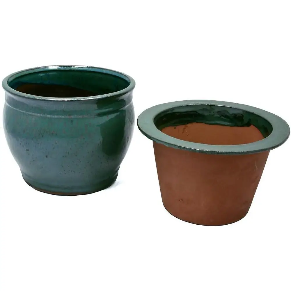 8 Jade Green Ceramic Self-Watering Planter with 6 Opening - Image 2