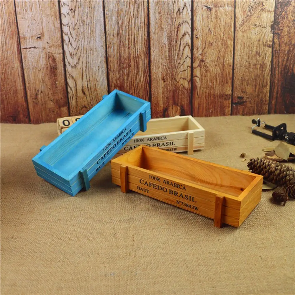 1 PC Tools Garden Decor Trough Decorative Pots Succulent Boxes Rectangle Vase Vintage Crates Wood Flower Pot - Image 4