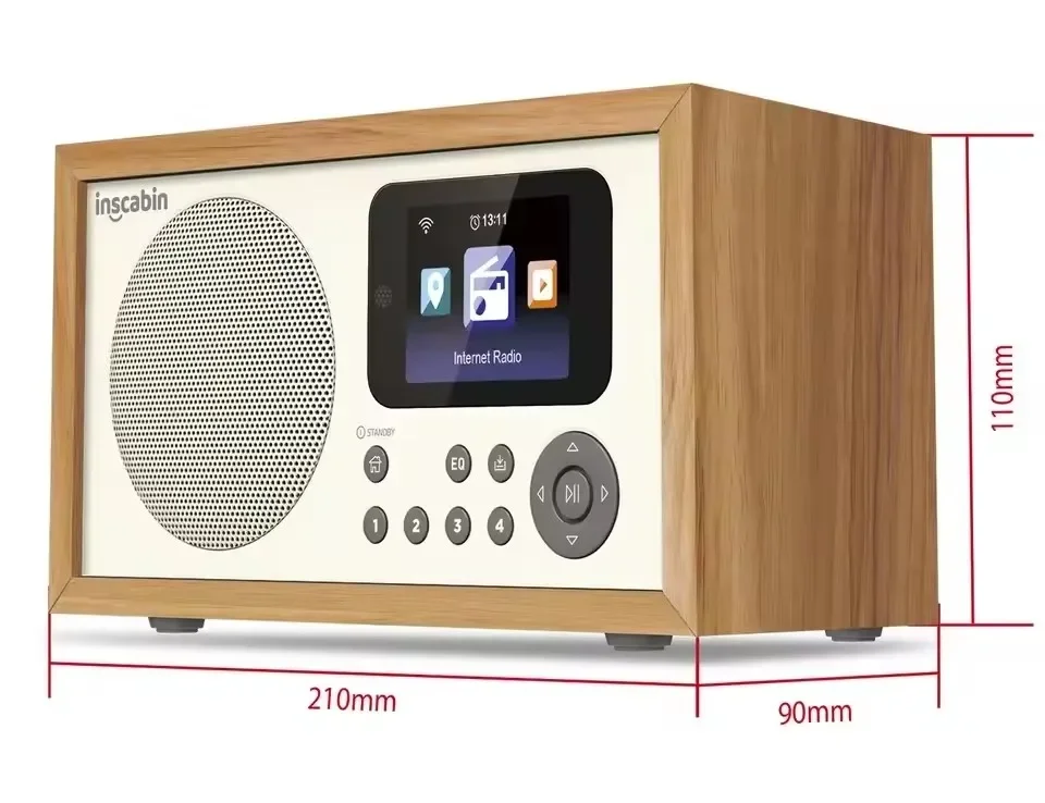 D2 WiFi Internet Digital Radio Bluetooth5.0 Speaker with LED Colour Screen Alarm Clock Home DAB Radios Support U Disk MP3 Player - Image 7