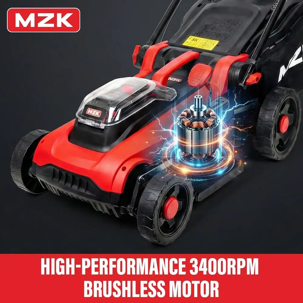 40V 16 Dual-Mode Electric Lawn Mower, Push Mower with 5-Height Settings, 2 x 4.0Ah Batteries Included - Image 6