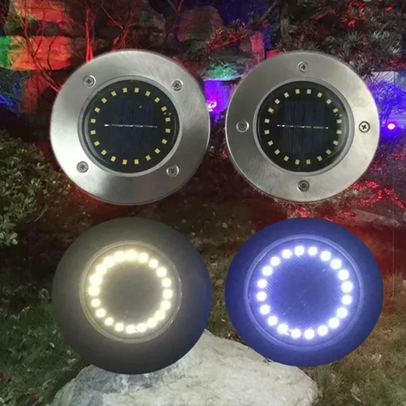1/4/8Pcs Solar Lights Outdoor 8/20LEDs Disk Underground Lamp Spotlight Buried Solar Light for Home Garden Lawn Yard Decoration - Image 5